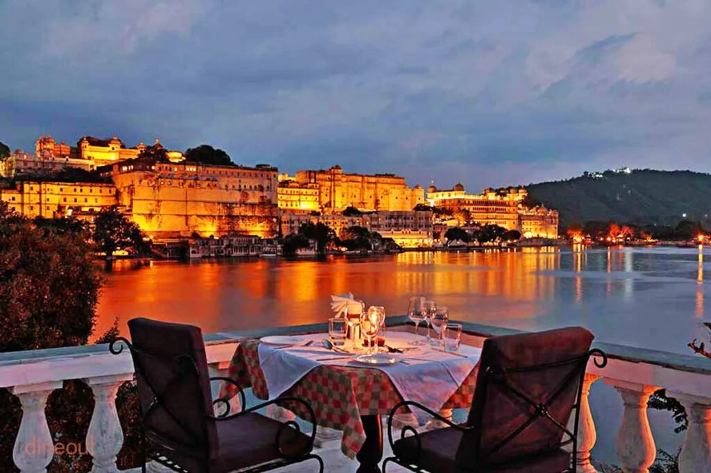 Ambrai-Restaurant-Udaipur Candlelight rooftop dinner overlooking Lake Pichola in Udaipur
