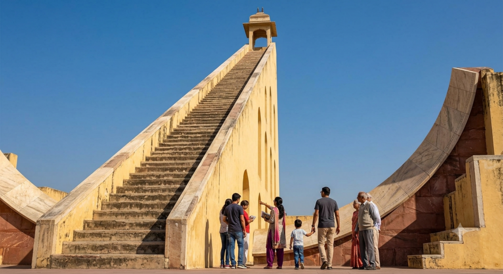 Samrat Yantra sundial staircase at Jantar Mantar Jaipur
