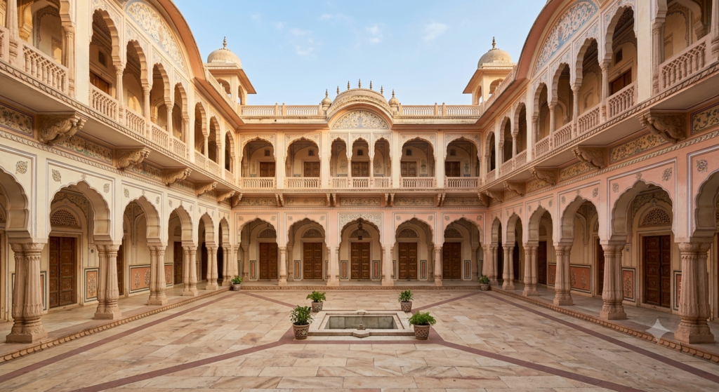  Madhavendra Bhawan palace courtyard inside Nahargarh Fort