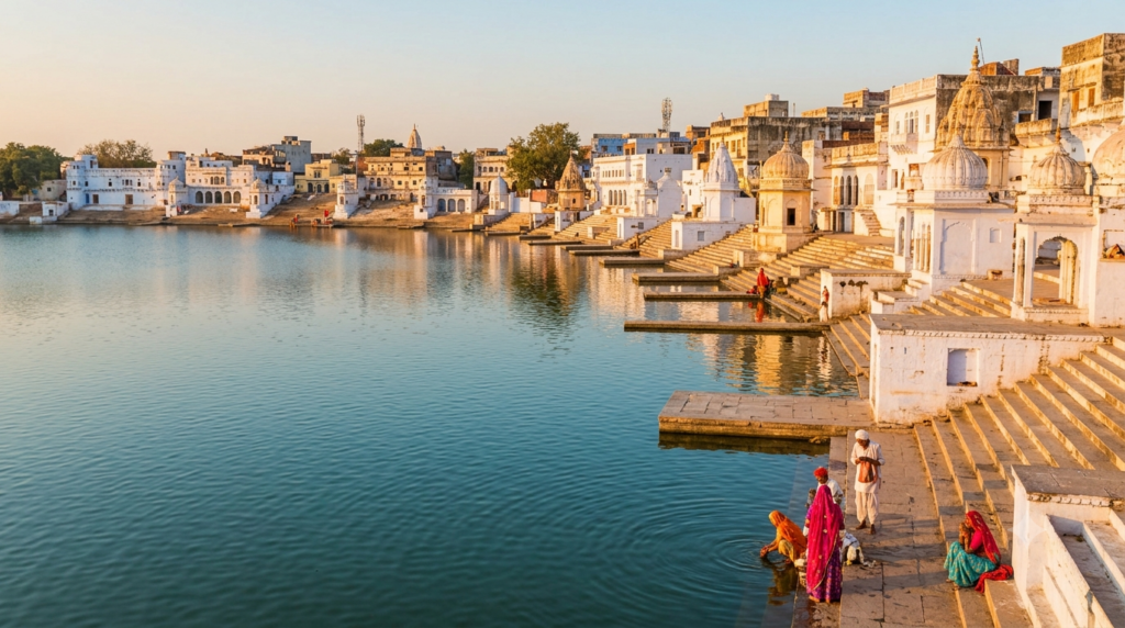 Gemini_Generated_Image_p6iupyp6iupyp6iu Pushkar Lake ghats during a Jaipur to Pushkar day trip