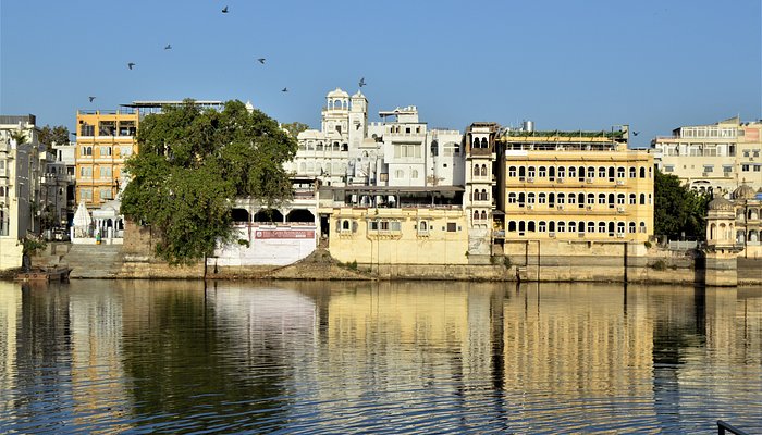 gangaur ghat Old city lanes near Gangaur Ghat, a popular Udaipur tourist place in the evening