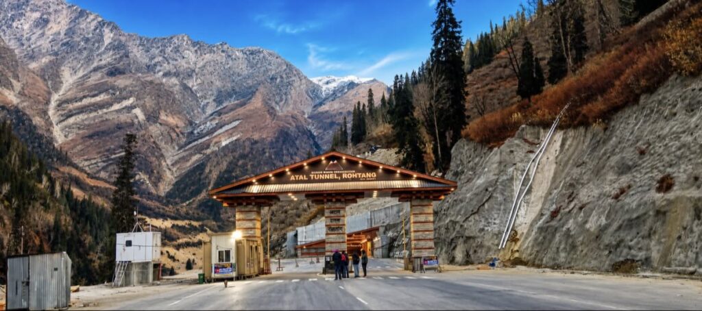 Atal Tunnel entrance in Himachal Pradesh Atal Tunnel near Solang Valley on the road beyond Manali