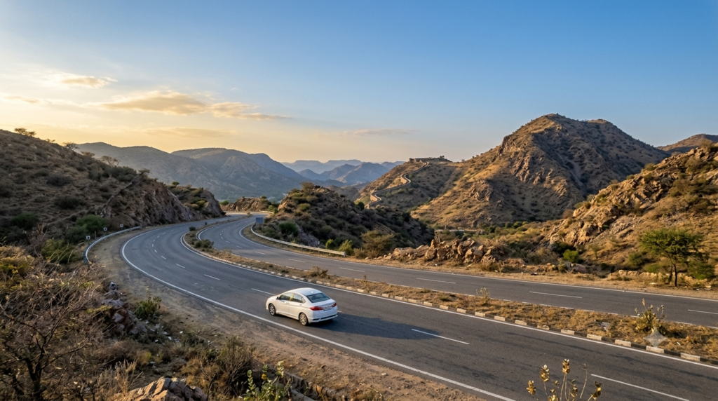  Road through Nag Pahar hills on the Ajmer to Pushkar route