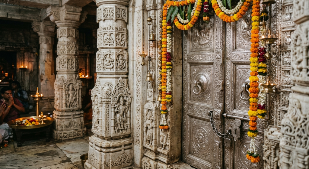  Carved marble interior of Ambaji temple near Mount Abu