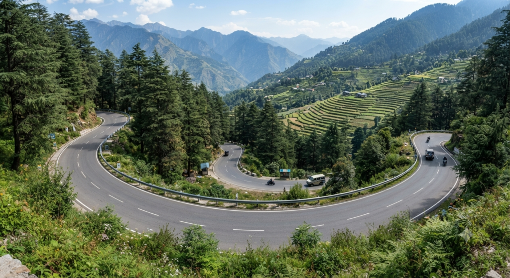 Shimla to Narkanda route through Theog on a Narkanda day trip from Shimla