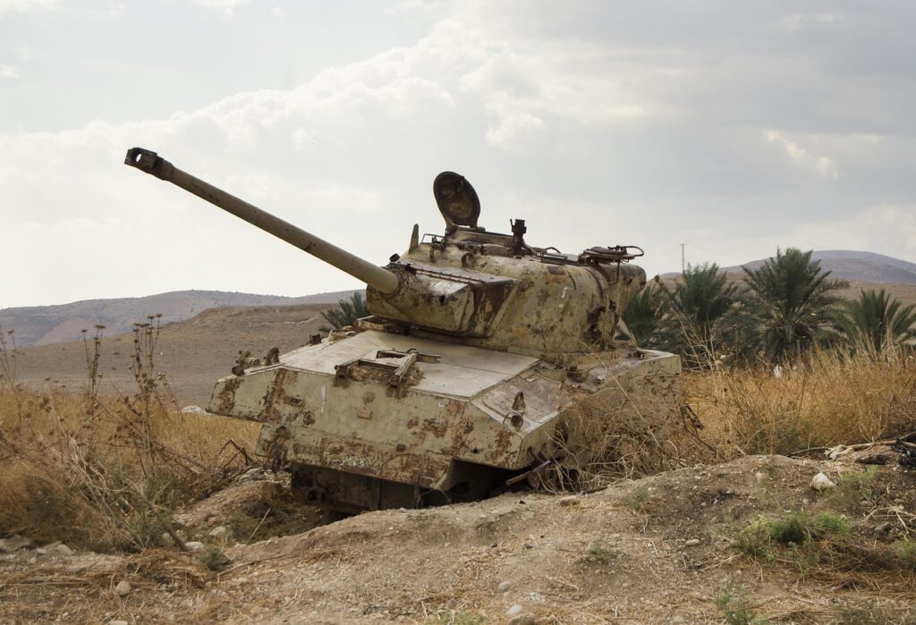 Tank display at Longewala War Memorial near Tanot Mata Temple