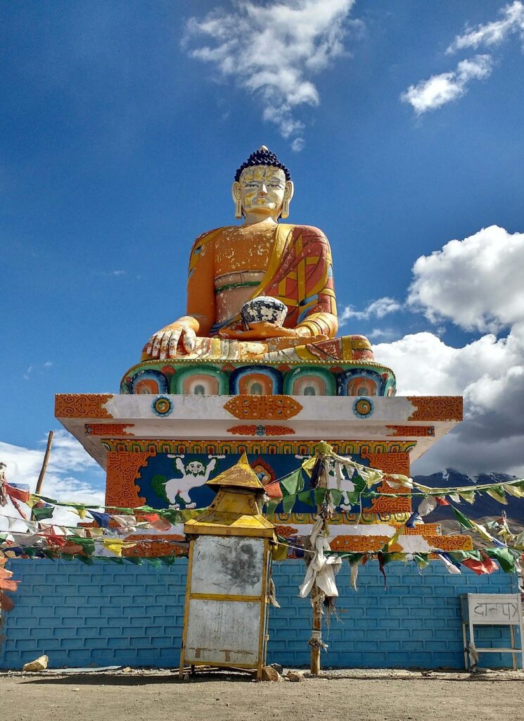 quite-huge-statue Langza village Buddha statue near Hikkim and Komic in Spiti Valley