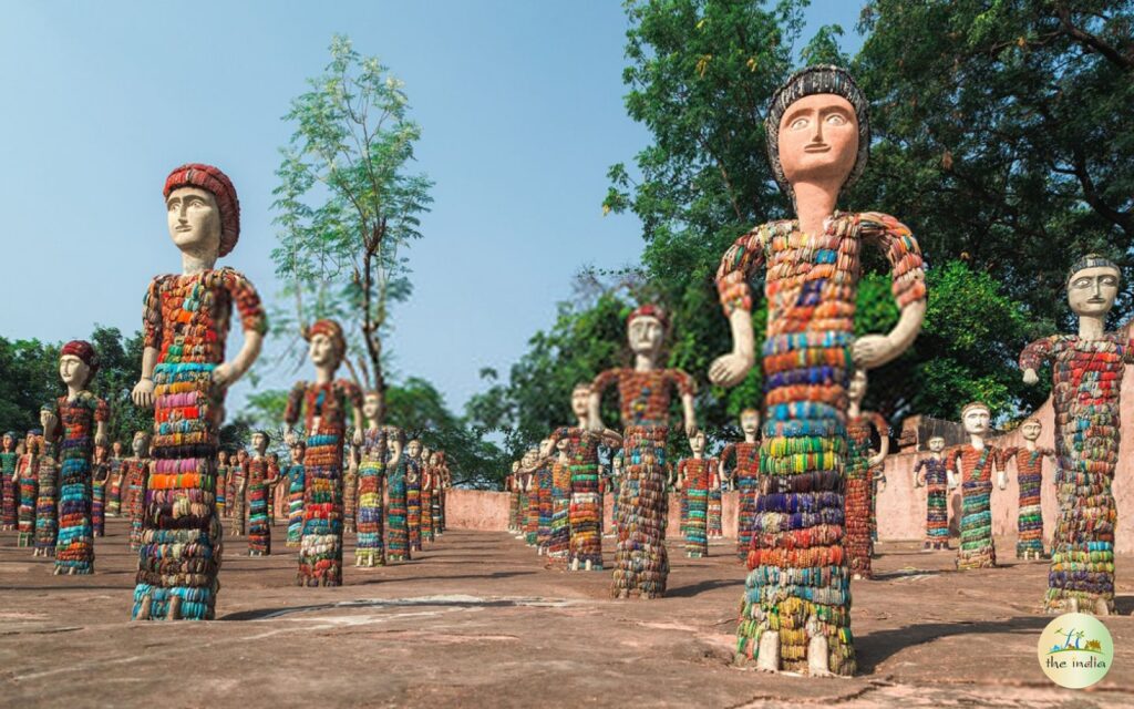  Places to visit in Chandigarh - sculptures at Nek Chand's Rock Garden