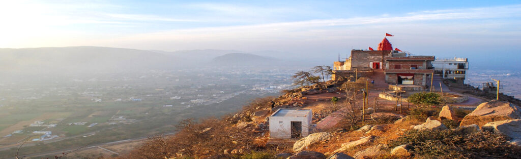  Savitri Mata Temple ropeway view over Pushkar, a top attraction for things to do in Pushkar