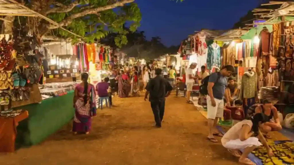  Lantern-lit stalls at a Goa night market, one of the easiest things to do in Goa at night