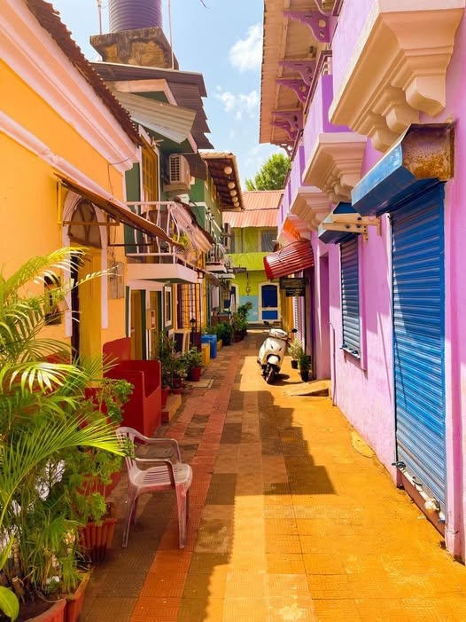 Pastel houses in Fontainhas, a heritage stop among the places to visit in North Goa