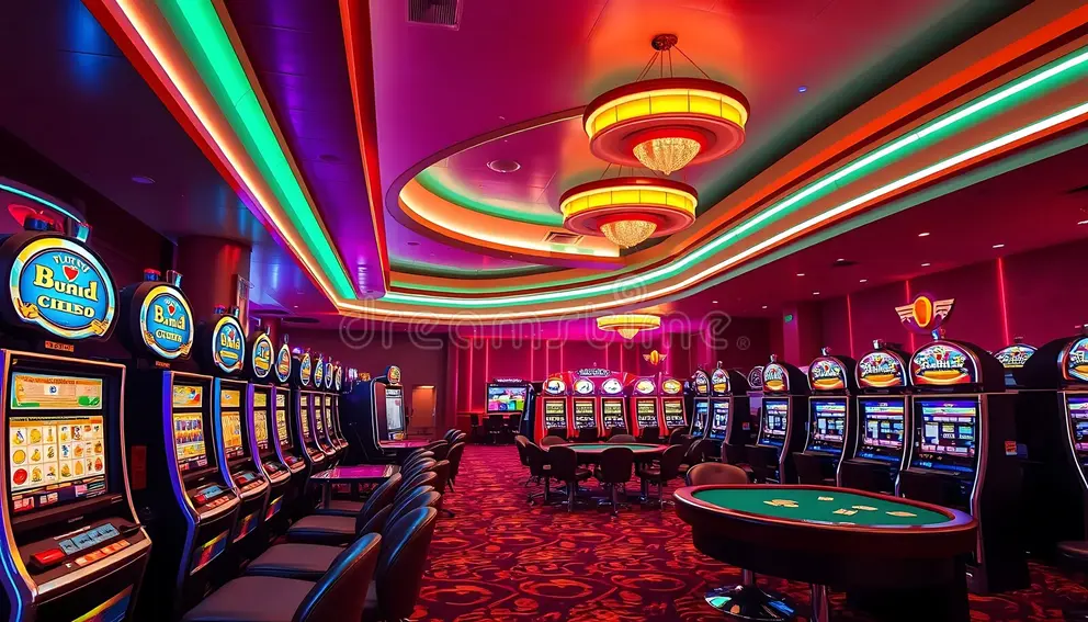 Gaming floor inside one of the floating casinos in Goa at night